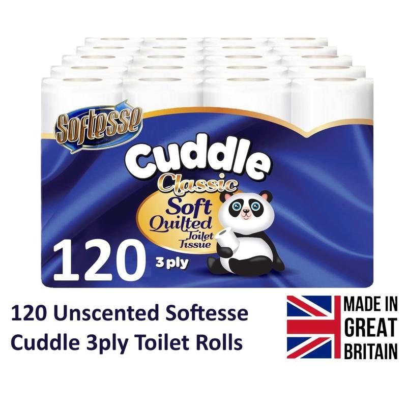 Panda Cuddle Soft Quilted 3 Ply Classic Toilet Tissue Paper 45 Rolls