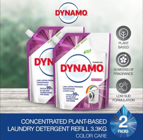 DYNAMO Plant Based Laundry Liquid Detergent Refill 3kg/3.3kg x 2 Packs
